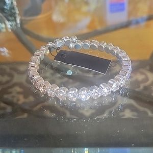 Cristabelle silver rhinestone bracelet. New from Nordstrom, wrap shut